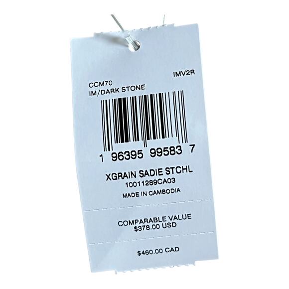 COACH SADIE SATCHEL BAG CROSSGRAIN LEATHER IN DARK STONE ADJUST. CROSSBODY NEW - Picture 9 of 16